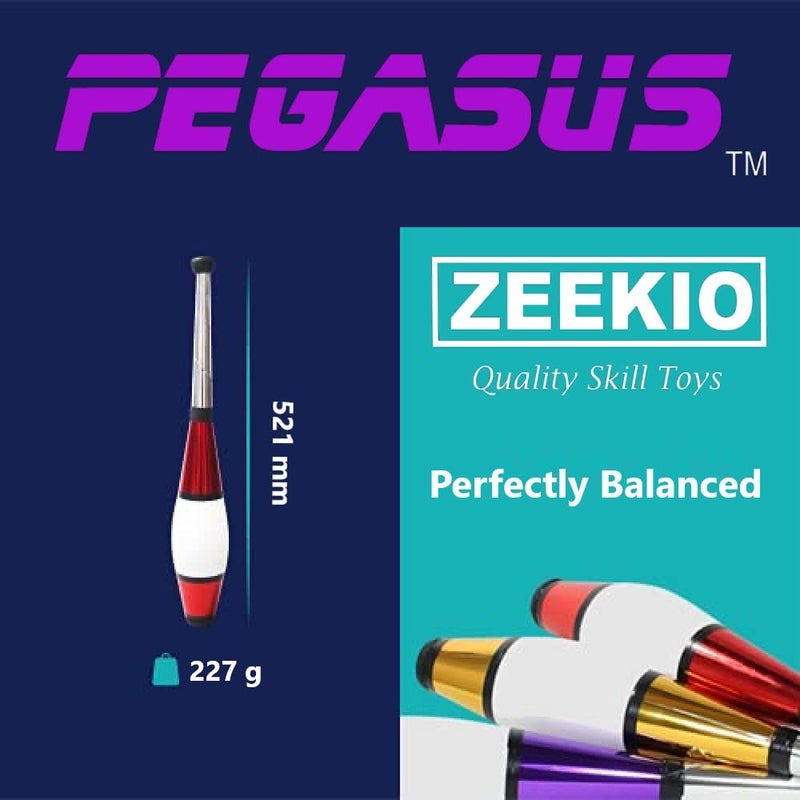 Zeekio Pegasus Juggling Club Set - Premium Quality - Beginner to Pro - Set of 3 (Purple/Green/Gold) - Image 4